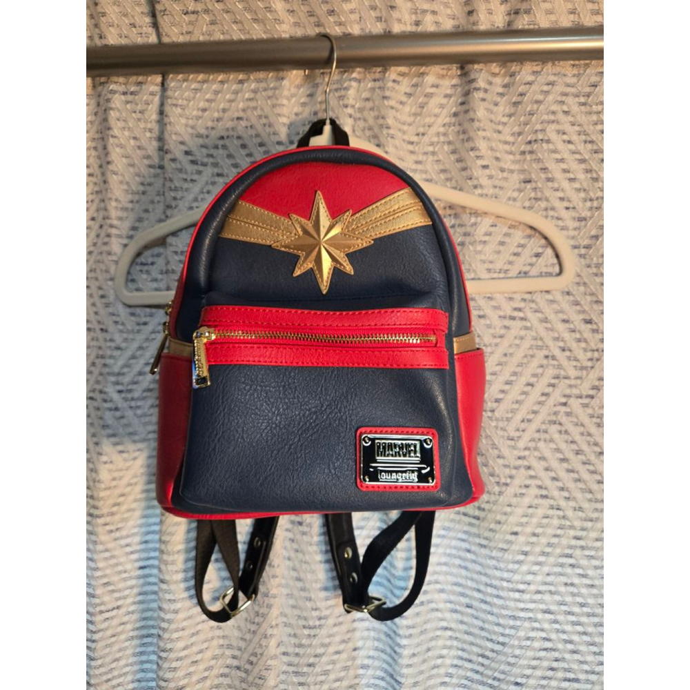 Women's Loungefly Marvel Captain Marvel Mini Backpack One Size Blue Red Gold